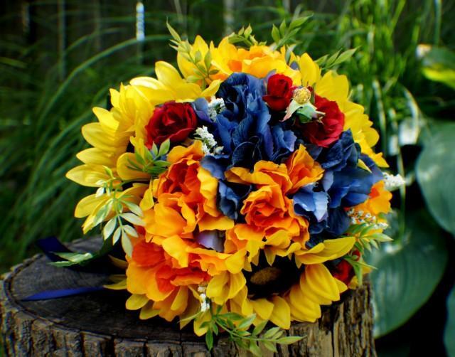 ready-to-ship-wedding-bouquet-sunflower-bridal-bouquet-silk-wedding-flowers-red-yellow-blue-bouquet-vintage-wedding-wedding-bride