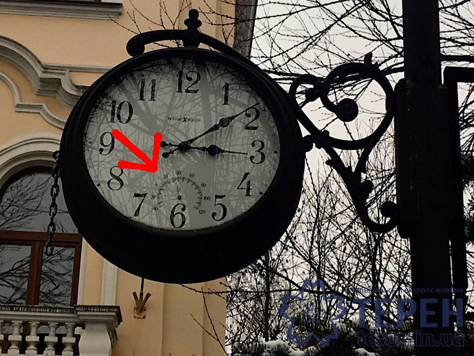 Pasted into Як дізнатися температуру повітря з вуличного годинника у Тернополі (фотофакт)