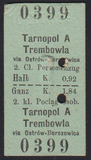 02. Ticket Tarnopol-Trembowla 10.12.1899 (avers)